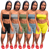 Nightclub Tights High Elastic Wrap Bra Shorts Set ASL-6272