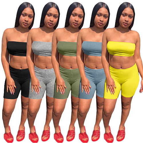 Nightclub Tights High Elastic Wrap Bra Shorts Set ASL-6272