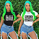 Fashion Letterhead Offset Round Neck Short Sleeves T-shirt BN-9240