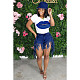 Hot Style Fringed Mid - Waist Straight Leg Short Jeans ME-561