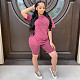 Hot Seller Solid Color Short Sleeve Shorts Two-piece Set LSD-8729