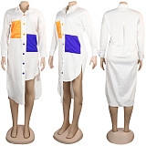 Leisure Patchwork Pocket Loose Blouse Dress SFY-011