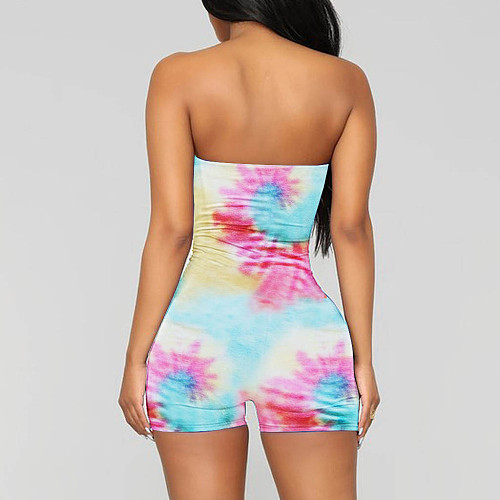 Club Chest-Wrapped Printed Backless Slim Romper NY-3014