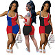 Color Contrast Milk Silk Tight Sleeveless Yoga Romper CHY-1239