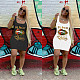 Summer Lettered Lip Print Sleeveless Mini Dress FSL-091