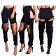 Casual Tassels Irregularly Ripped Midriff Jeans BN-9235