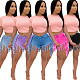Personalised High-Waisted Frilly Vintage Denim Shorts OSM-5322