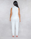 White Vest Coat+Straight Tube Trousers OL Office Two-piece Set AIL-032