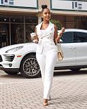 White Vest Coat+Straight Tube Trousers OL Office Two-piece Set AIL-032