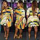 Plus-Size Irregular Striped Printed Polo Neck Dress HEJ-5094