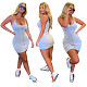 Cotton Solid Color Zipper Splice Halter Dress HMS-5330