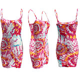 Casual Tie-Dye Colorful Print Loose Halter Dress XMY-9247