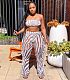 Digital Printing Gauze Wrapped Chest Irregular Pants Two-piece Set with underpants ORY-5160