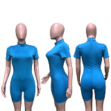 Solid Color Short-Sleeved Slim Buttock-Lifting Sports Romper BN-9244