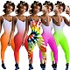 Gradient Printed Suspender Sexy Slim Jumpsuit RS-3169