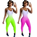 Gradient Printed Suspender Sexy Slim Jumpsuit RS-3169