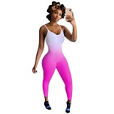 Gradient Printed Suspender Sexy Slim Jumpsuit RS-3169