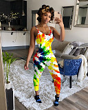 Gradient Printed Suspender Sexy Slim Jumpsuit RS-3169