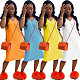 V-neck Leisure Short Sleeve Loose Summer Midi Dress RS-6233