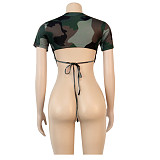 Fashion Sexy Slim Fit Open Back Tie Crop Top FSX-172