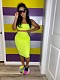 Casual Solid Color Strapless Slim Skirt Two-piece Set TR-1050