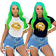 Fashionable Lip Print Round Neck Short Sleeve T-shirt XY-9023