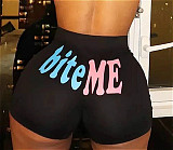 Hot Style Alphabet Cartoon Print Tight Yoga Shorts SHD-9305