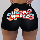 Hot Style Alphabet Cartoon Print Tight Yoga Shorts SHD-9305