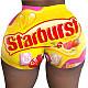 Candy-Colored Printed Plus-Size Tight Low Waist Shorts SHD-9300