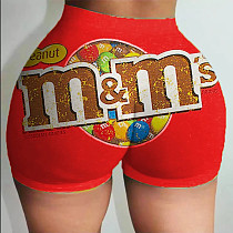 Chocolate Candies Printed Low-rise Tight Yoga Shorts SHD-9303