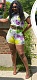 Stylish Printed Hooded T-shirt+Mid-waist Carry Buttock Shorts Two-piece set JLY-19087