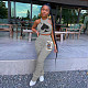 New Positioning Poker Printed Vest Pleated Trousers Two-piece Set SHA-6152