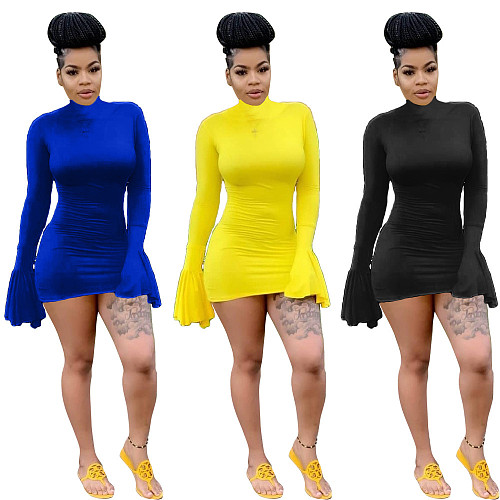 Sexy Flared Long Sleeves Club Mini Dress LSL-6314