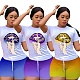 Hot Sales Lip Print Short-sleeved T-shirt Gradient Shorts Two-piece Set ML-7345