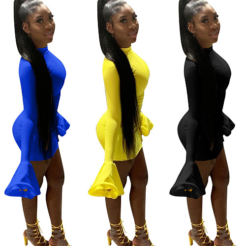 Sexy Flared Long Sleeves Club Mini Dress LSL-6314
