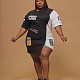 Fashion Patchwork Plus-Size Round-Neck Hip-Hugging Dress JLY-19092