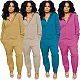 Fall Style Solid Color Long Sleeve Fixtures Straight Cut Jumpsuit AIL-110