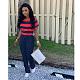 Matching Color T-shirt Buttock Lift Slim Pleated Flared Trousers Two-piece Set TK-6101