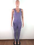 New Tight V-Neck Onesies+Drapery Trouser Suit Two Pieces OSM-3303