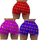 Back Full Bottles Printed Buttock Lifting Yoga Shorts LUO-3090