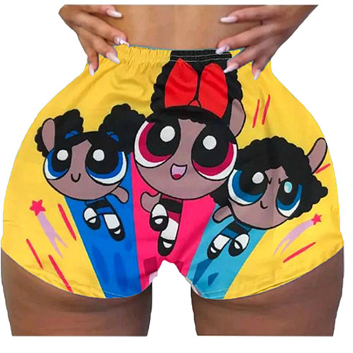 Cute Pattern Sexy Tight Sport Yoga Shorts LUO-3088