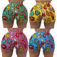 Sweet Full Pattern Sexy Tight Women Yoga Shorts LUO-3093