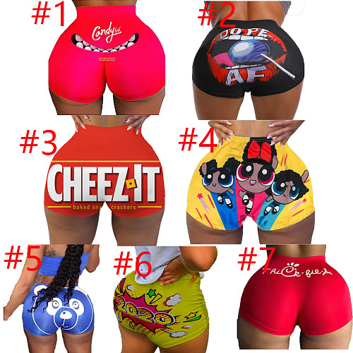Cute Pattern Sexy Tight Sport Yoga Shorts LUO-3088