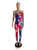 Hot Style Tie-dye Printed Sleeveless Jumpsuit CHY-1245