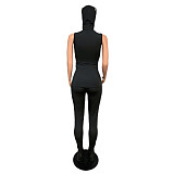 Casual Solid Color Tank Top Trousers Two-piece Set QZX-6141