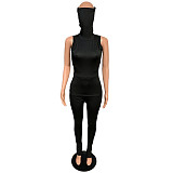 Casual Solid Color Tank Top Trousers Two-piece Set QZX-6141