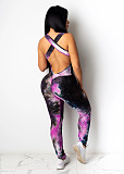 Hot Style Tie-dye Printed Sleeveless Jumpsuit CHY-1245