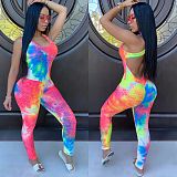 Hot Style Tie-dye Printed Sleeveless Jumpsuit CHY-1245
