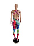 Hot Style Tie-dye Printed Sleeveless Jumpsuit CHY-1245