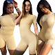 Sport Slim Stretch Short Sleeve Pleated Romper NIK-149